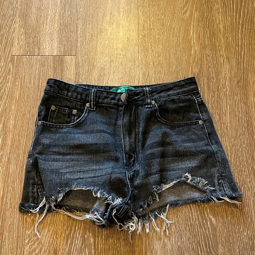 High waisted jean shorts